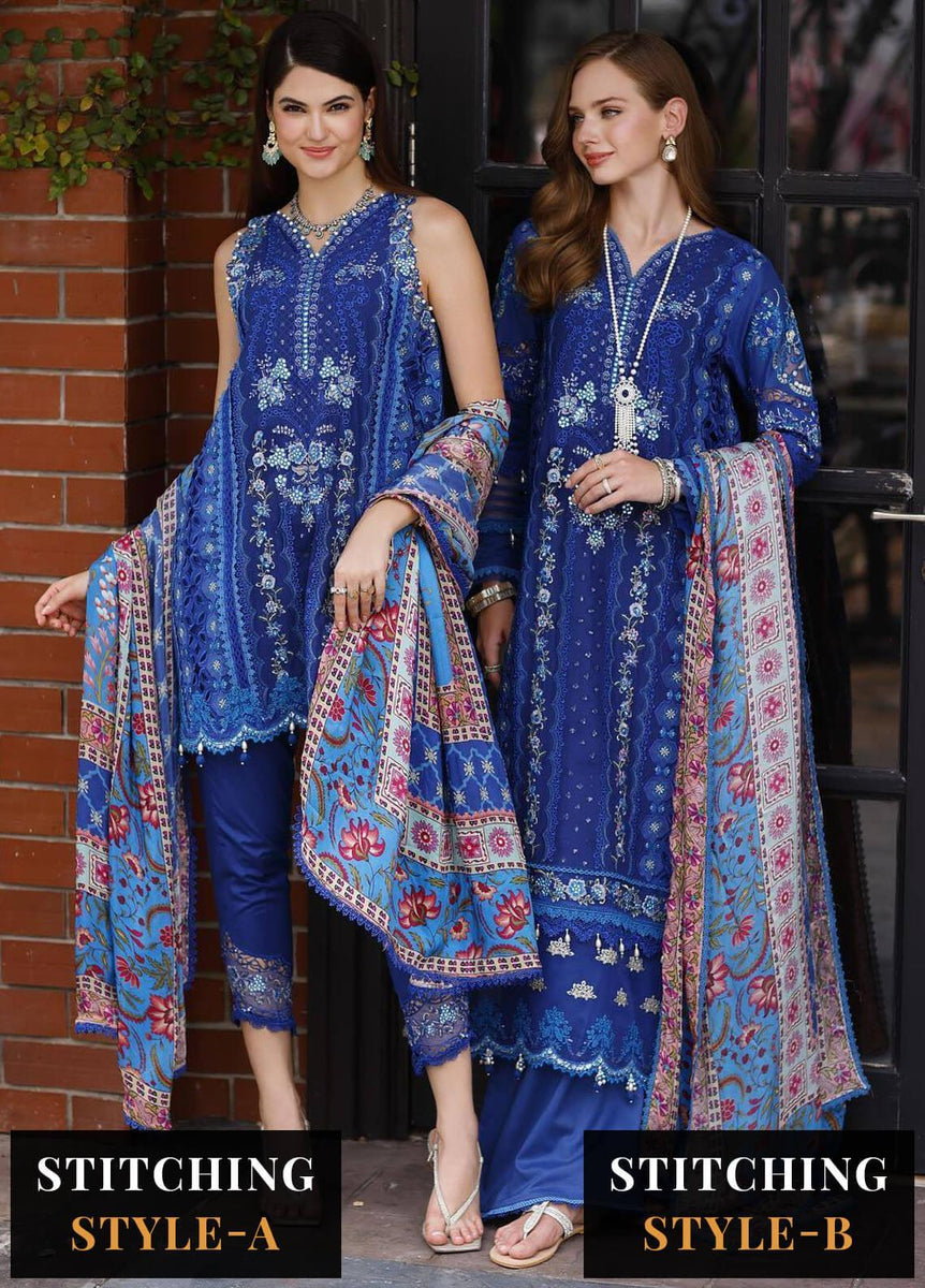 Noor by Saadia Asad Embroidered Lawn Suit Unstitched 3 Piece NSA24E D2 - Summer Collection main image 1