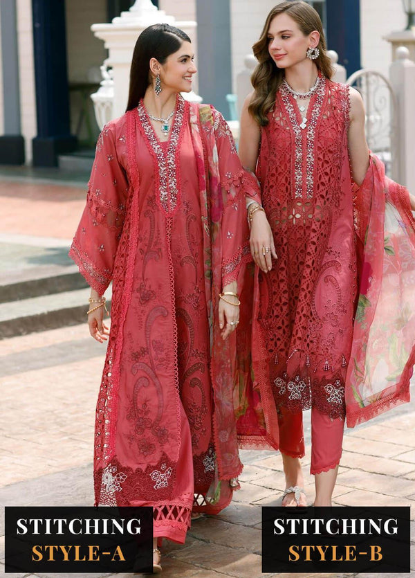 Noor By Saadia Asad Embroidered Lawn Suits Unstitched 3 Piece NSA23ESL D8 Liana - Eid Collection