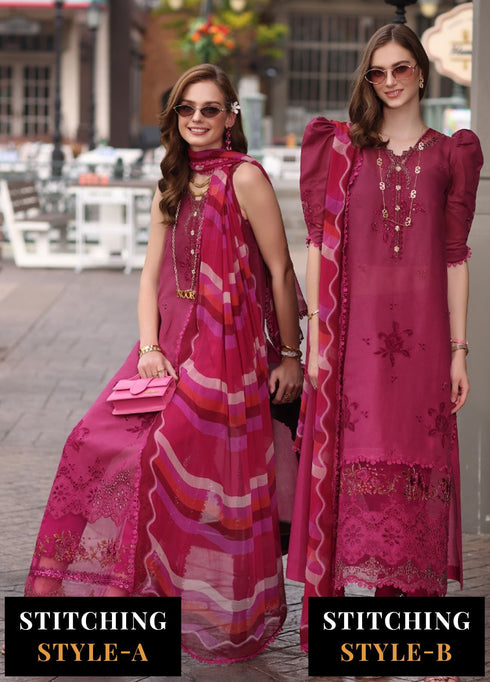 Noor by Saadia Asad Embroidered Lawn Suits Unstitched 3 Piece NSA25EC D-09 - Summer Collection