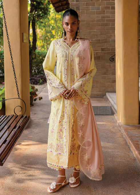 Q Line by Qalamkar Embroidered Lawn Suits Unstitched 3 Piece QLM25QL QM-11 Ina - Summer Collection