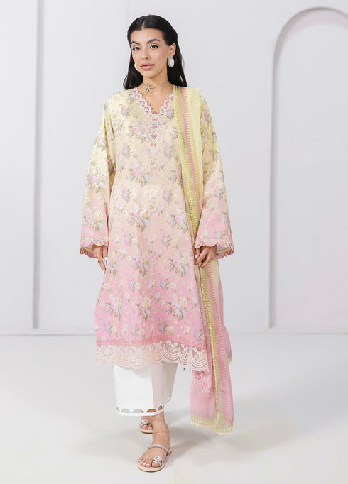 Q Prints by Qalamkar Embroidered Lawn Suits Unstitched 3 Piece QLM25QP D-08 A Sierra - Summer Collection