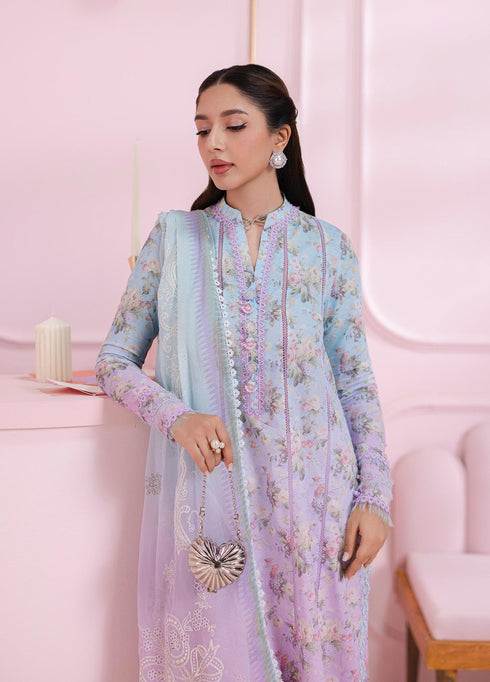 Q Prints by Qalamkar Embroidered Lawn Suits Unstitched 3 Piece QLM25QP D-08 B Vera - Summer Collection