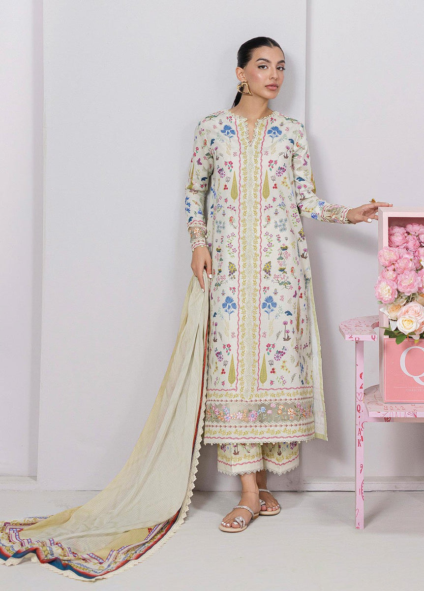 Q Line by Qalamkar Embroidered Lawn Suits Unstitched 3 Piece QLM25QL QM-09 Rosalee - Summer Collection
