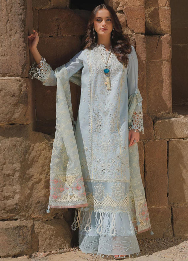 Qalamkar Embroidered Lawn Suits Unstitched 3 Piece QLM23EE BE-02 Mina - Eid Collection