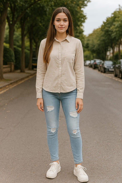 Kreek Ice-Blue Damage Women Jeans