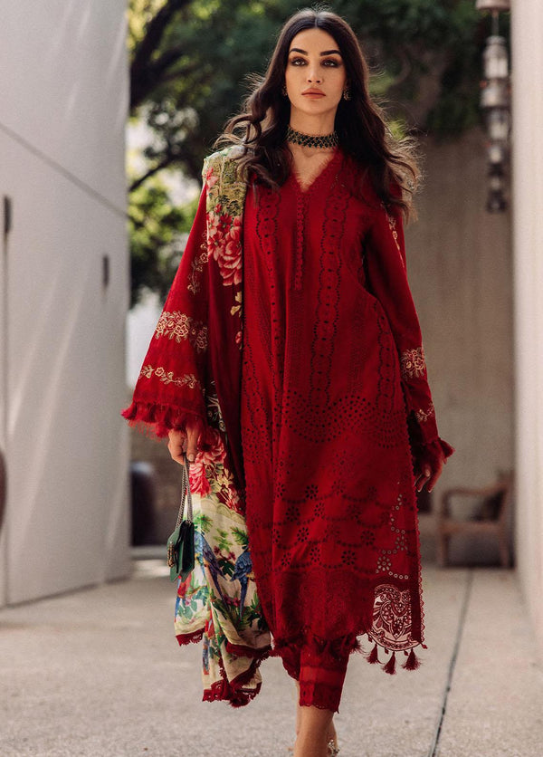 Saira Rizwan Embroidered Lawn Suits Unstitched 3 Piece SR23L SR-05 Roise - Luxury Collection