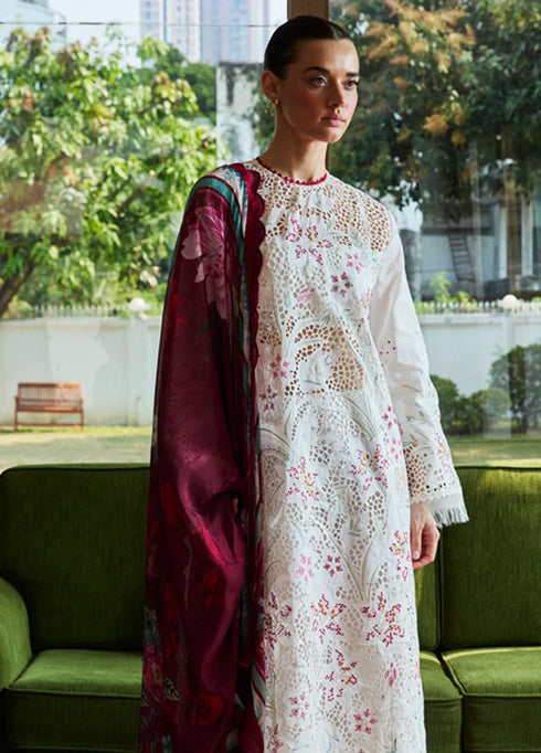 Satori by Zara Shahjahan Embroidered Lawn Suit Unstitched 3 Piece ZS25SL D-03 A Umi - Summer Collection