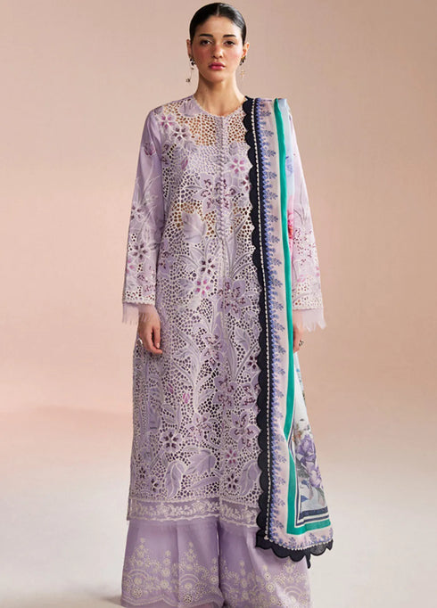 Satori by Zara Shahjahan Embroidered Lawn Suit Unstitched 3 Piece ZS25SL D-03 B Umi - Summer Collection