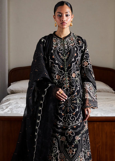 Satori by Zara Shahjahan Embroidered Lawn Suit Unstitched 3 Piece ZS25SL D-04 A Shizumi - Summer Collection