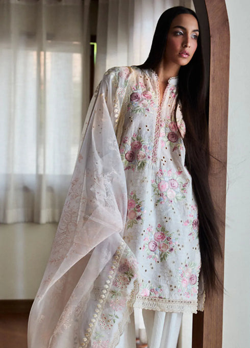 Satori by Zara Shahjahan Embroidered Lawn Suit Unstitched 3 Piece ZS25SL D-10 A Kairo - Summer Collection