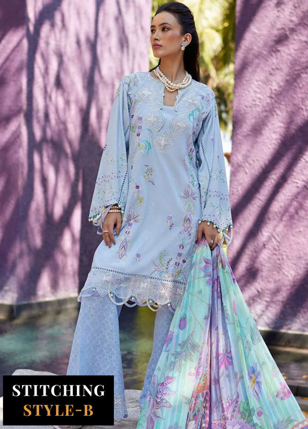 Suay by Farah Talib Embroidered Lawn Suits Unstitched 3 Piece FTA24LU FTA 06 Callista Wedgewood - Luxury Collection