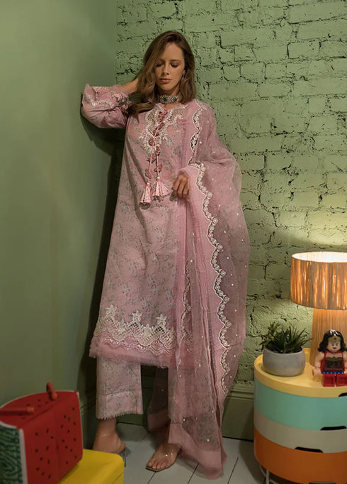 Vital By Sobia Nazir Embroidered Lawn Suits Unstitched 3 Piece SN24V SV24-2B - Summer Collection