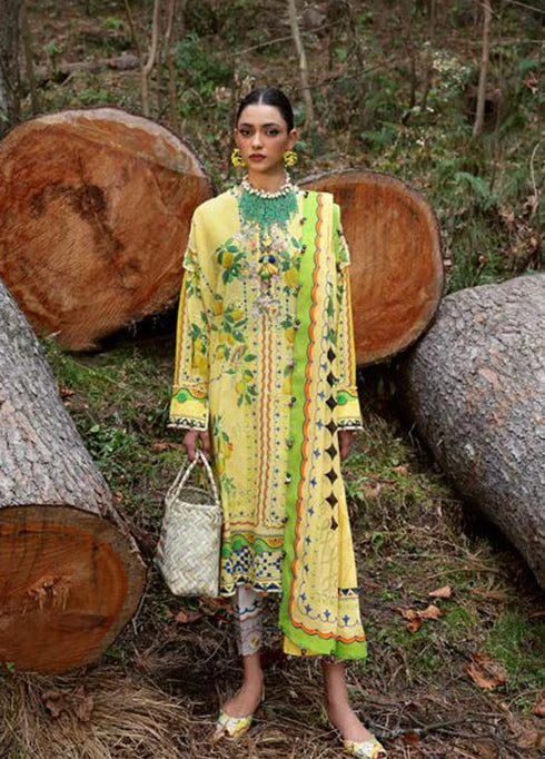 Zaha By Khadijah Shah Embroidered Lawn Suits Unstitched 3 Piece ZL25NL D-04 A Dahlia - Summer Collection