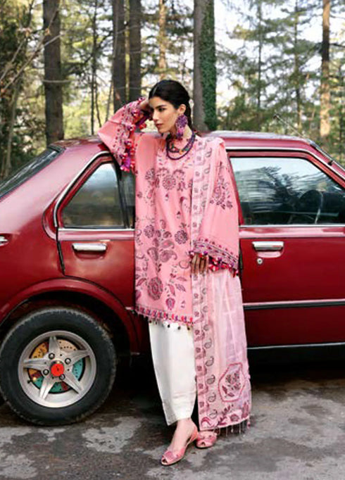 Zaha By Khadijah Shah Embroidered Lawn Suits Unstitched 3 Piece ZL25NL D-09 B Zariah - Summer Collection