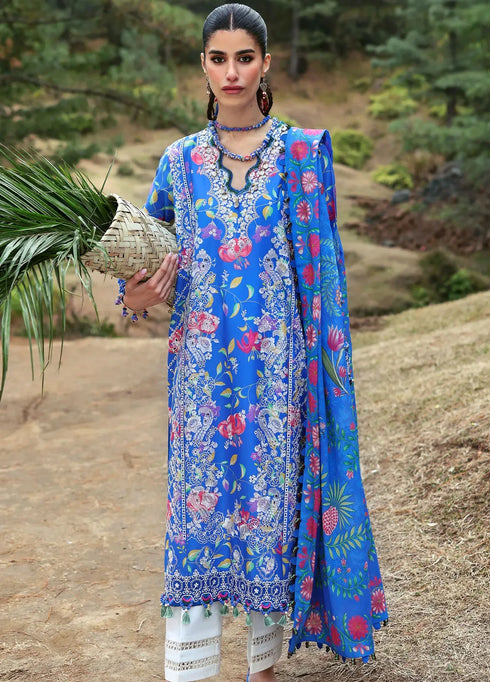 Zaha By Khadijah Shah Embroidered Lawn Suits Unstitched 3 Piece ZL25NL D-1 B Zayana - Summer Collection