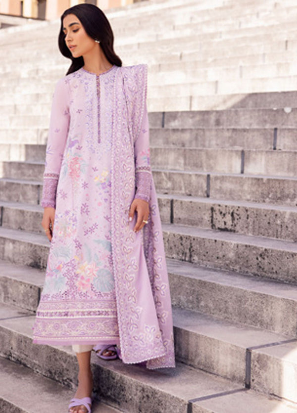 Zaha Embroidered Lawn Suits Unstitched 3 Piece ZL24-01A - Summer Collection