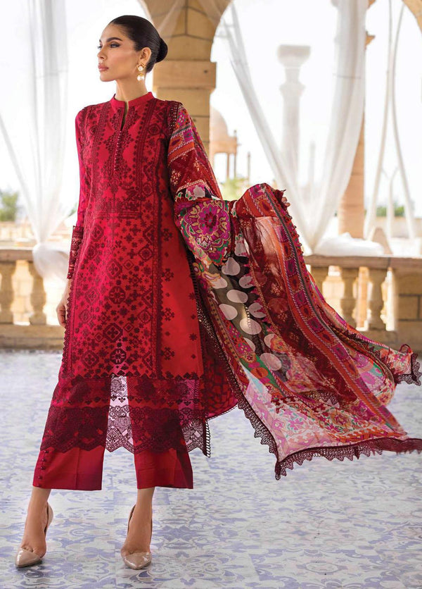 Zainab Chottani Embroidered Lawn Suits Unstitched 3 Piece ZC23L 3A - Luxury Collection