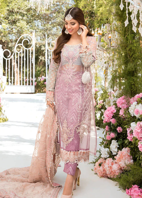 Unstitched MBROIDERED - Shades of Lilac Pink and Blue grey (BD-2105)