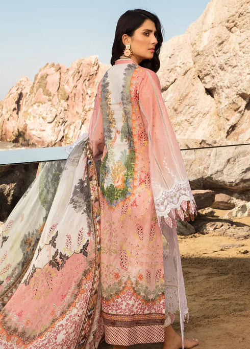 Noor by Saadia Asad Embroidered Lawn Suits Unstitched 3 Piece SA21NL 10B - Luxury Collection