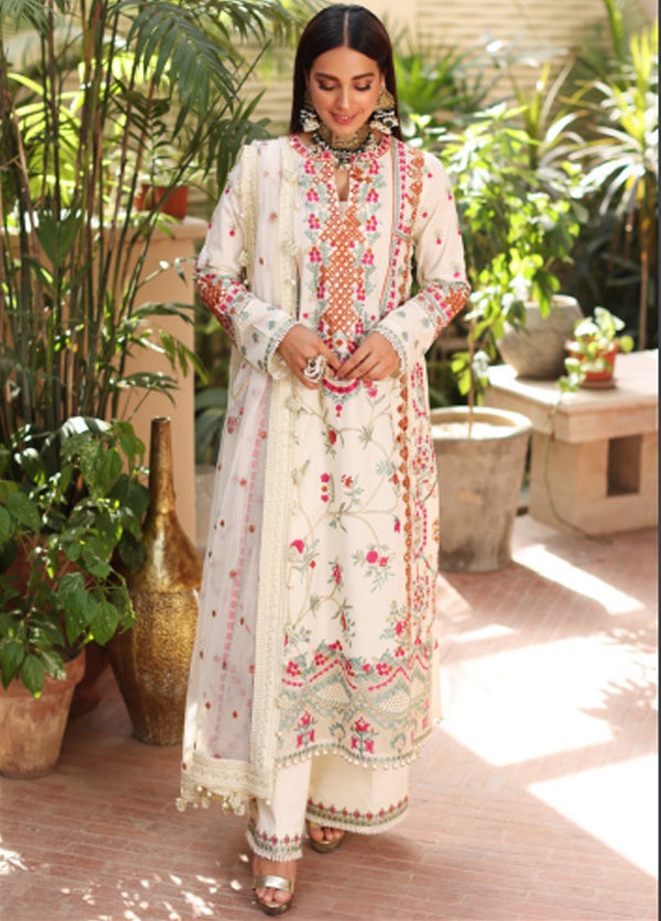 Manara Embroidered Lawn Suits Unstitched 3 Piece Gul-e-Chandni KML-01A- Luxury Collection