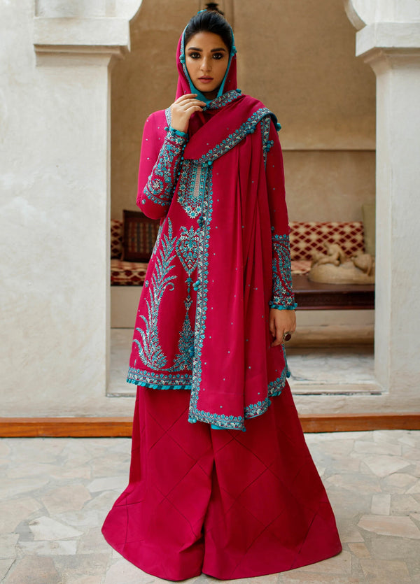 Zaha by Khadijah Shah Embroidered Lawn Suits Unstitched 3 Piece ZARBANU ZL22-04B-Summer Collection
