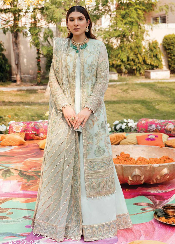 Shehnai By Afrozeh Embroidered Chiffon Suits Unstitched 3 Piece AF22WF AS-22-03 FAKHAR UN NISA - Wedding Formals Collection