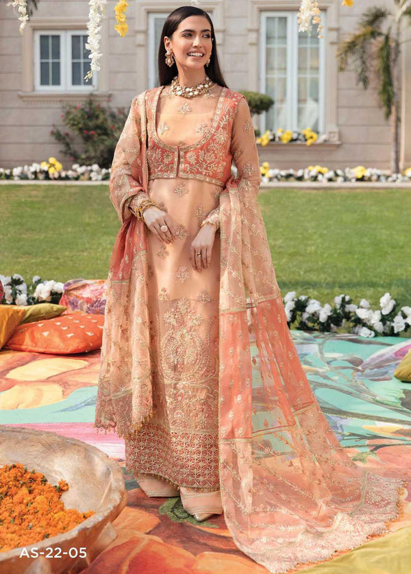 Shehnai By Afrozeh Embroidered Raw Silk Suits Unstitched 3 Piece AF22WF AS-22-05 JAHANARA - Wedding Formals Collection
