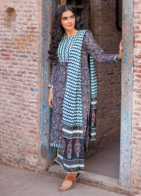 Vintage Garden By Gul Ahmed Printed Lawn Suits Unstitched 3 Piece GA23V CL-32234A - Summer Collection