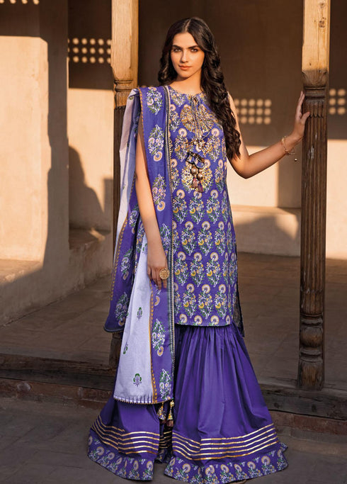 Vintage Garden By Gul Ahmed Printed Lawn Suits Unstitched 3 Piece GA23V CL-32238B - Summer Collection