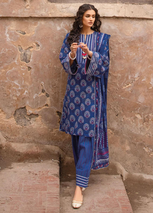 Vintage Garden By Gul Ahmed Printed Lawn Suits Unstitched 3 Piece GA23V CL-32425B - Summer Collection