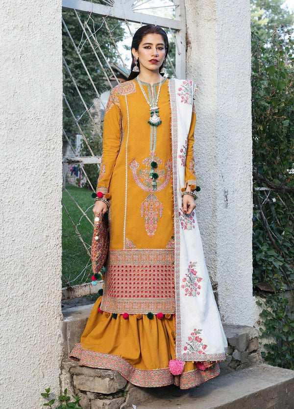 Hussain Rehar Embroidered Karandi Suits Unstitched 3 Piece HRR22AW Paras - Winter Collection