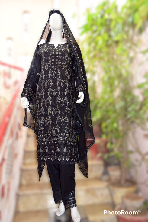 Asim Jofa Embroidered Lawn Suits Unstitched 3 Piece AJ22E AJCK-08 - Eid Collection