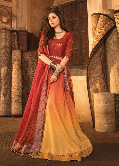 Mein Teri Aan By Maria B Embroidered Lawn Suits Unstitched 3 Piece MB22MT 5A - Summer Collection