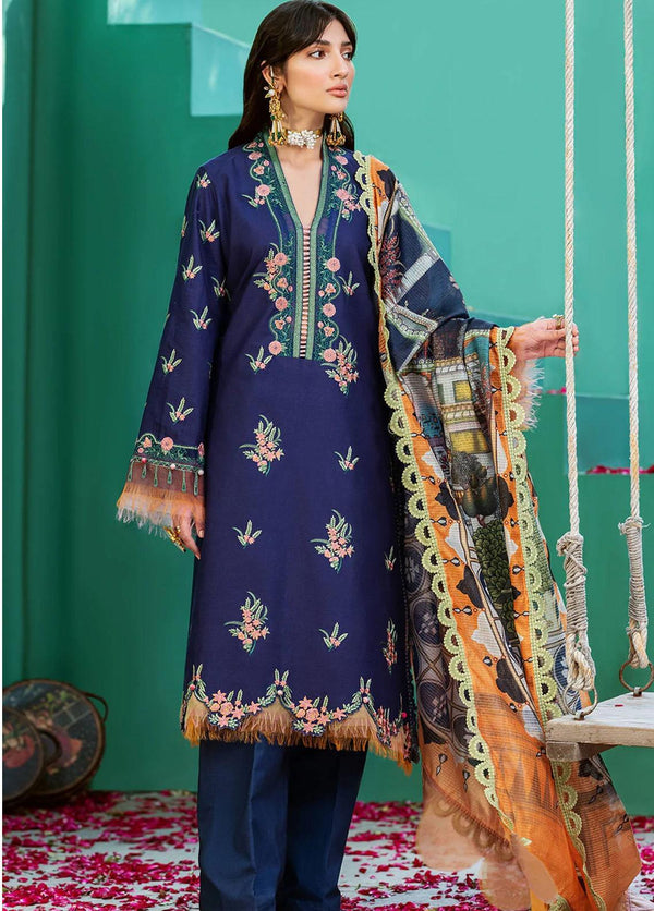 Kinaar Khwaab By Shiza Hassan Embroidered Lawn Suits Unstitched 3 Piece SH22KK KH-06 Maneli - Spring / Summer Collection