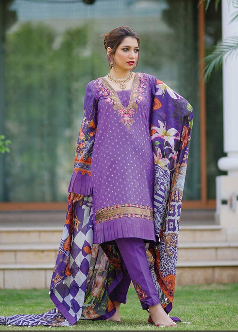 Mahi by Marwat Textiles Embroidered Lawn Unstitched 3 Piece Suit MMT20M M-04 - Luxury Collection