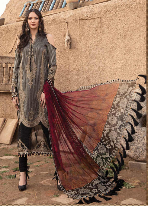 Maria B Embroidered Woven Yarn Suits Unstitched 3 Piece MB21L 14-A - Summer Collection