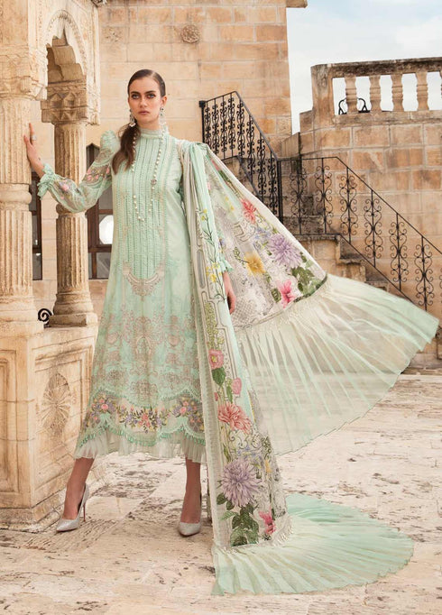 Maria B Embroidered Lawn Suits Unstitched 3 Piece MB21L 15-A - Summer Collection