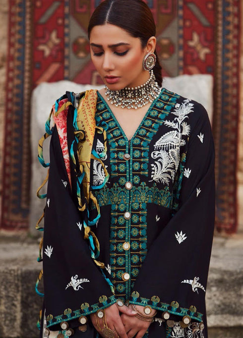 Elan Embroidered Lawn Suits Unstitched 3 Piece EL21OR EL21-15-A Aiyla - Summer Collection