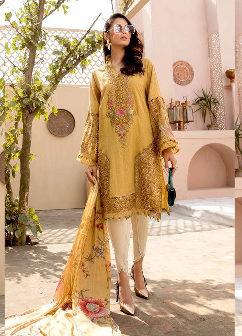 Maria B Eid Lawn 2021 – EL-21-09-Mustard