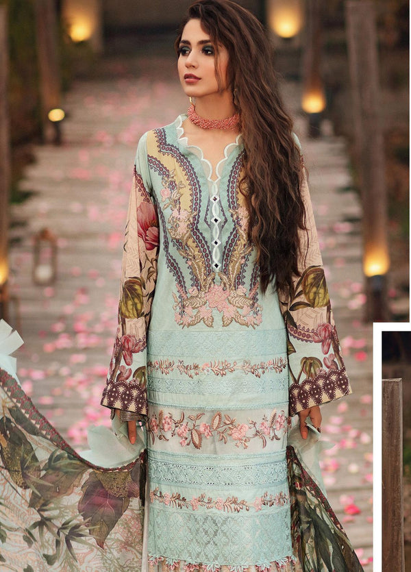 Shiza Hassan Embroidered Lawn Unstitched 3 Piece Suit SH20L 6-A SPRING AURA - Luxury Collection