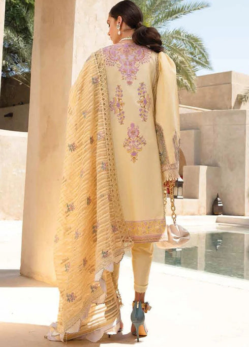 Shiza Hassan Embroidered Lawn Suits Unstitched 3 Piece SH21LL 02-B JAHARA - Luxury Collection