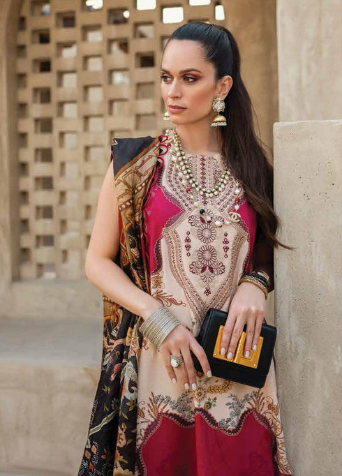 Shiza Hassan Embroidered Lawn Suits Unstitched 3 Piece SH21LL 06-B MAYA - Luxury Collection