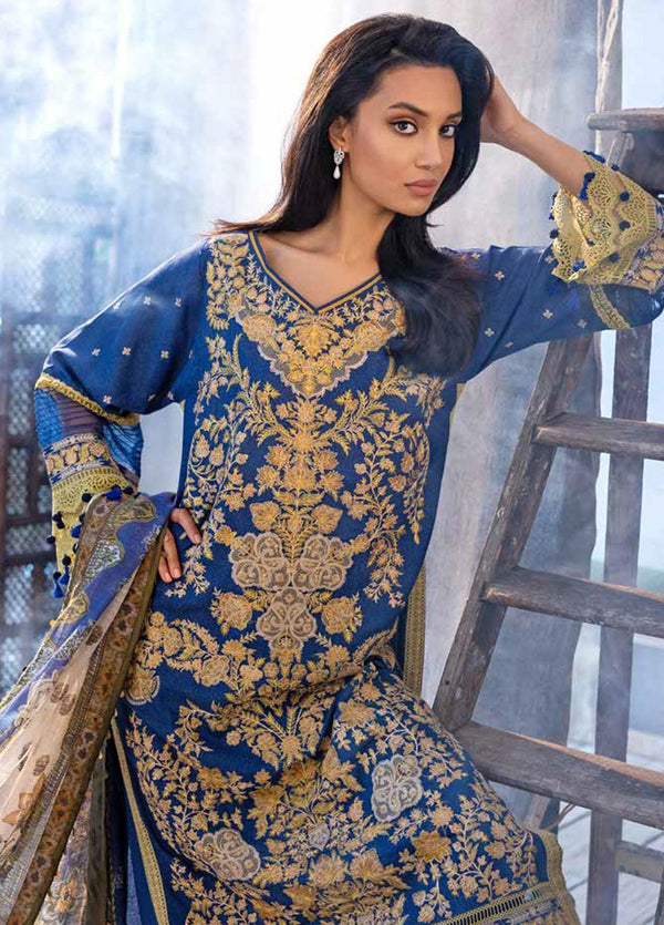Sobia Nazir Embroidered Silk Karandi Suits Unstitched 3 Piece SN21AW D-02A - Winter Collection