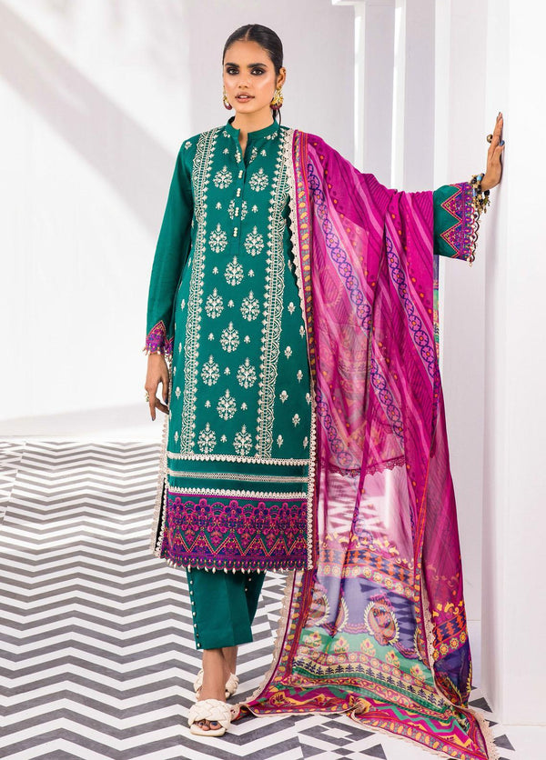 Tahra By Zainab Chottani Embroidered Lawn Suits Unstitched 3 Piece TZC22E 03 Crimson Breeze - Eid Collection