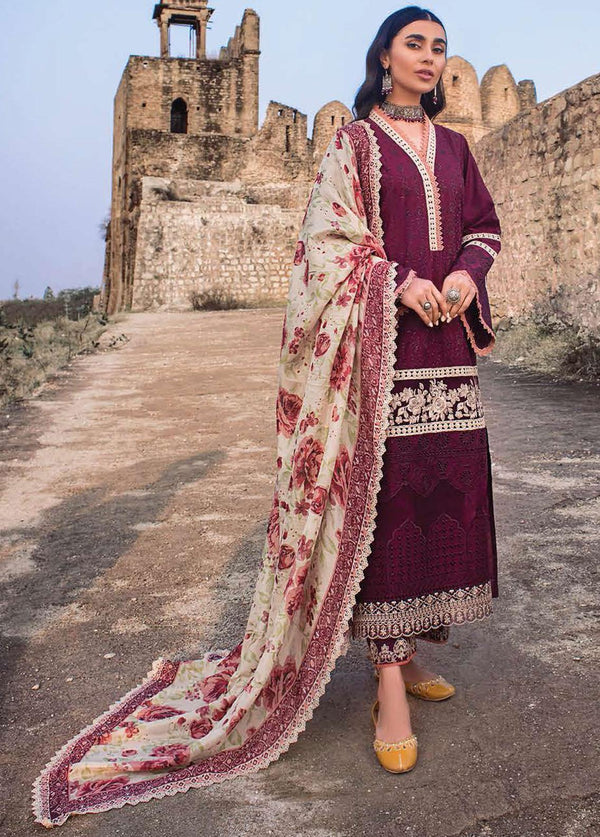 Zainab Chottani Embroidered Chikankari Suits Unstitched 3 Piece ZC22CK Pasbaan 6A - Luxury Collection