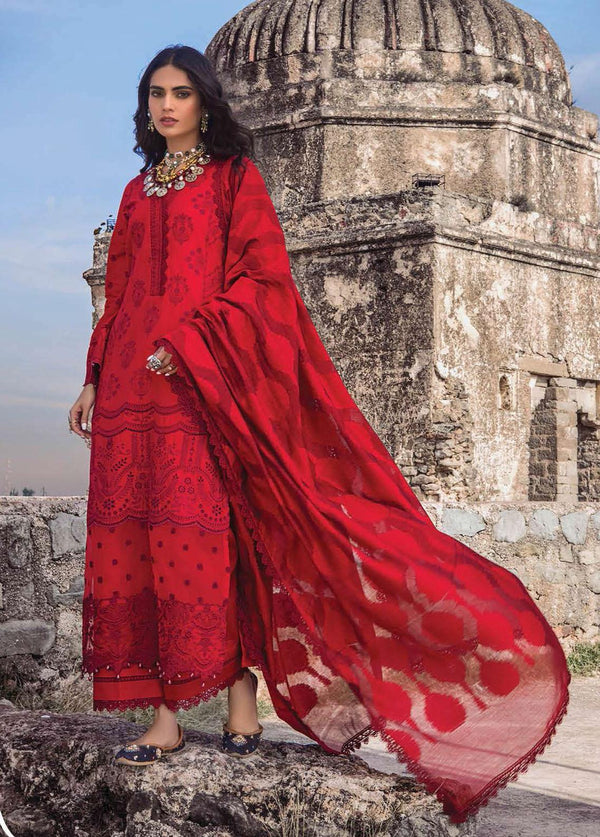 Zainab Chottani Embroidered Chikankari Suits Unstitched 3 Piece ZC22CK Qasr 8A - Luxury Collection