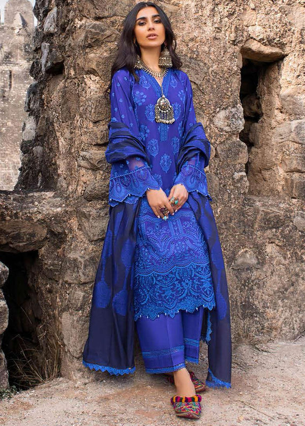 Zainab Chottani Embroidered Chikankari Suits Unstitched 3 Piece ZC22CK Qasr 8B - Luxury Collection