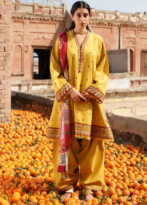 Zara Shahjahan Embroidered Lawn Suits Unstitched 3 Piece ZS21L 02 Meesha-B - Summer Collection