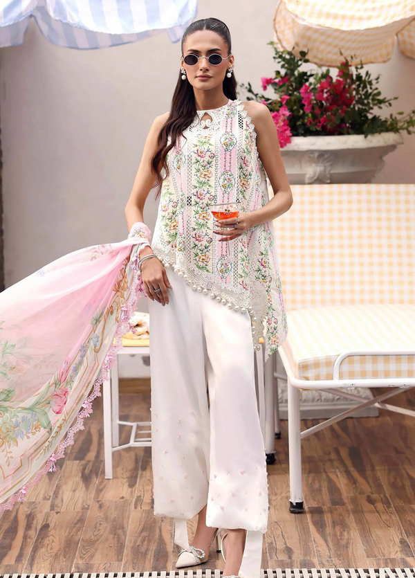 M Prints by Maria B Unstitched Embroidered Lawn 3 Piece Suit MB26UME 10B - Eid Collection
