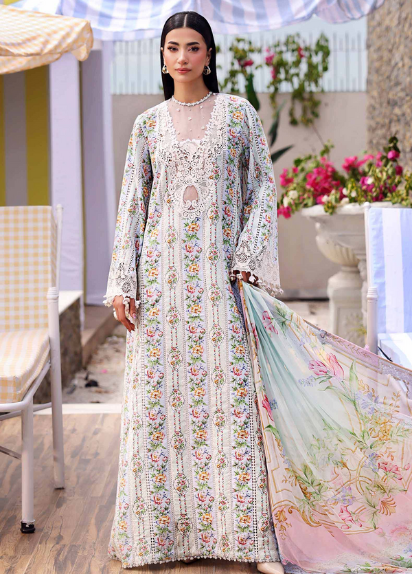 M Prints by Maria B Unstitched Embroidered Lawn 3 Piece Suit MB26UME 10A - Eid Collection